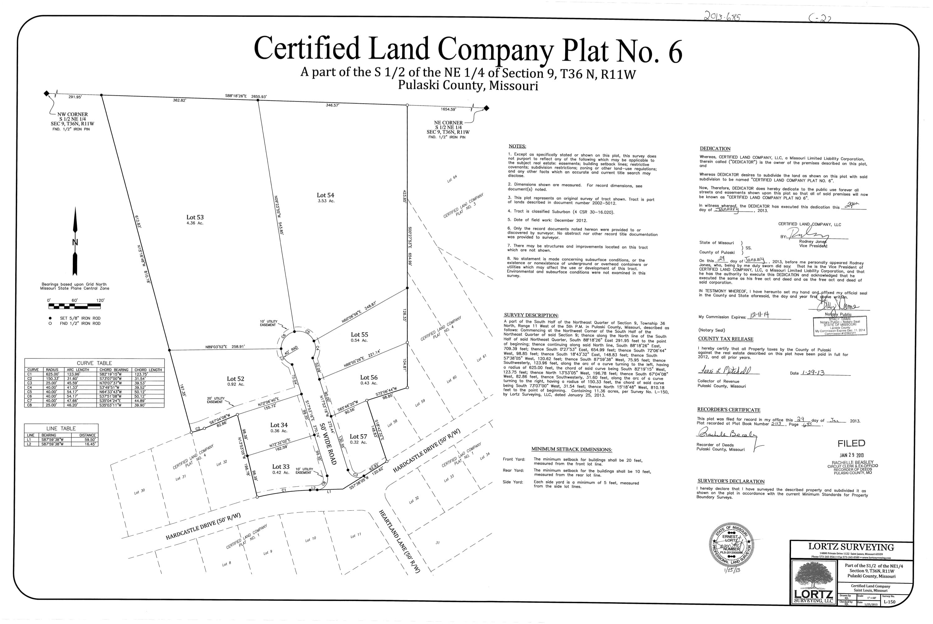 Certified Land Company Plat No. 6, Osage Hills
