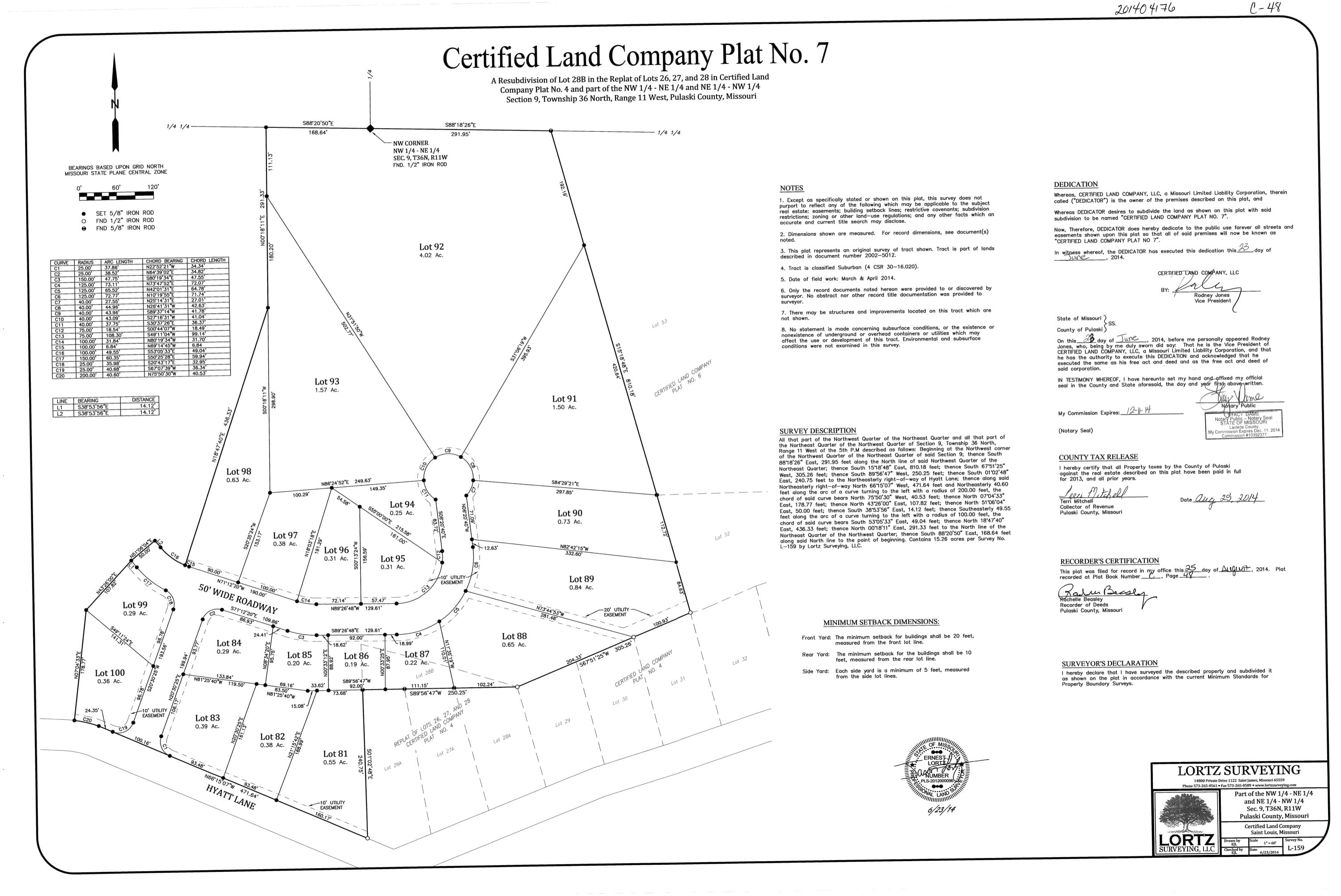 Certified Land Company Plat No. 7, Osage Hills