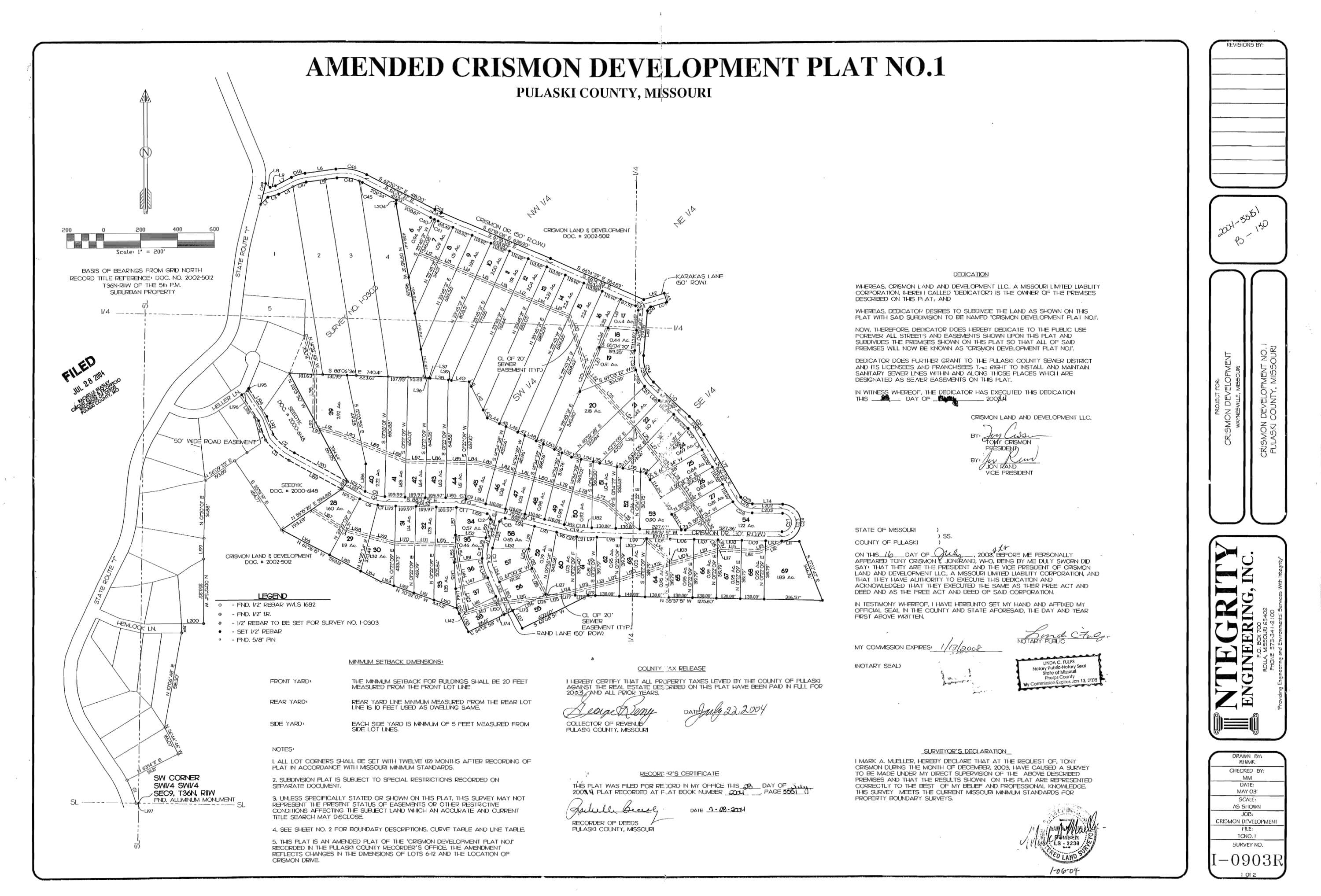 Amended Crismon Development Plat No. 1, Heller / Heritage
