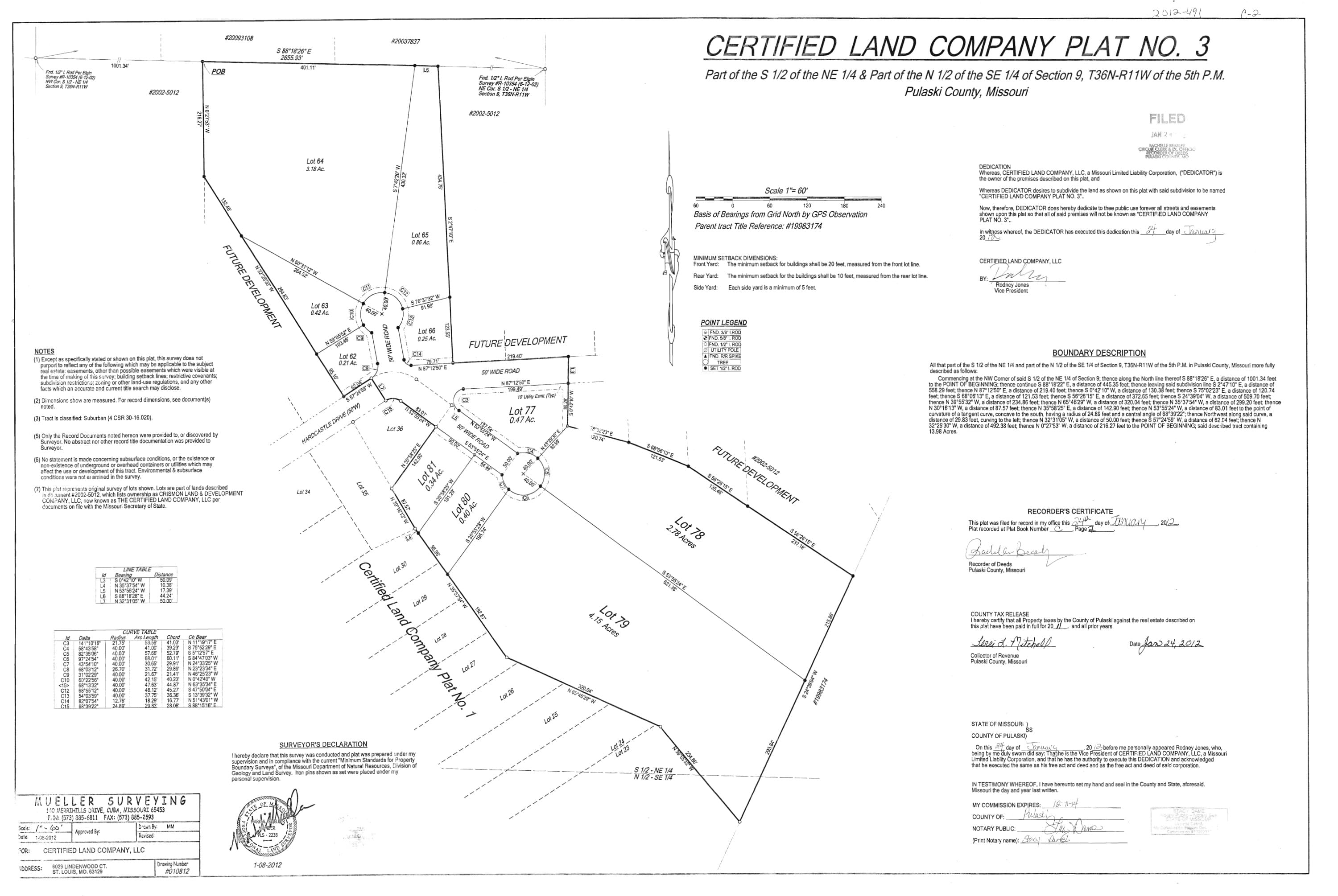 Certified Land Company Plat No. 3, Osage Hills