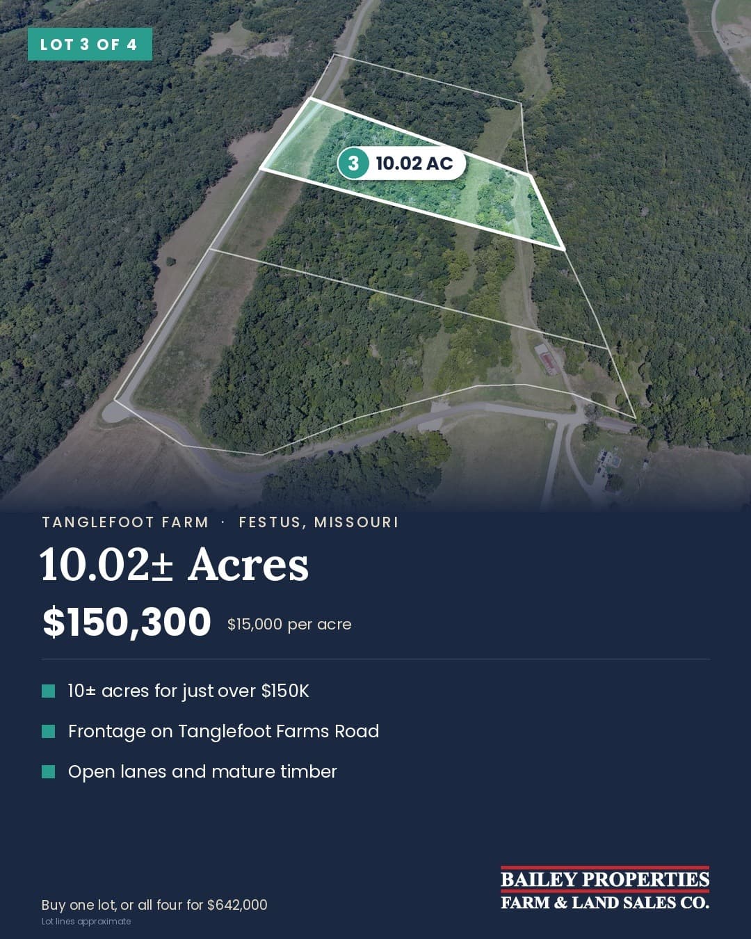 Tanglefoot Farm Lot 3 of 4: 10.02± acres, $150,300