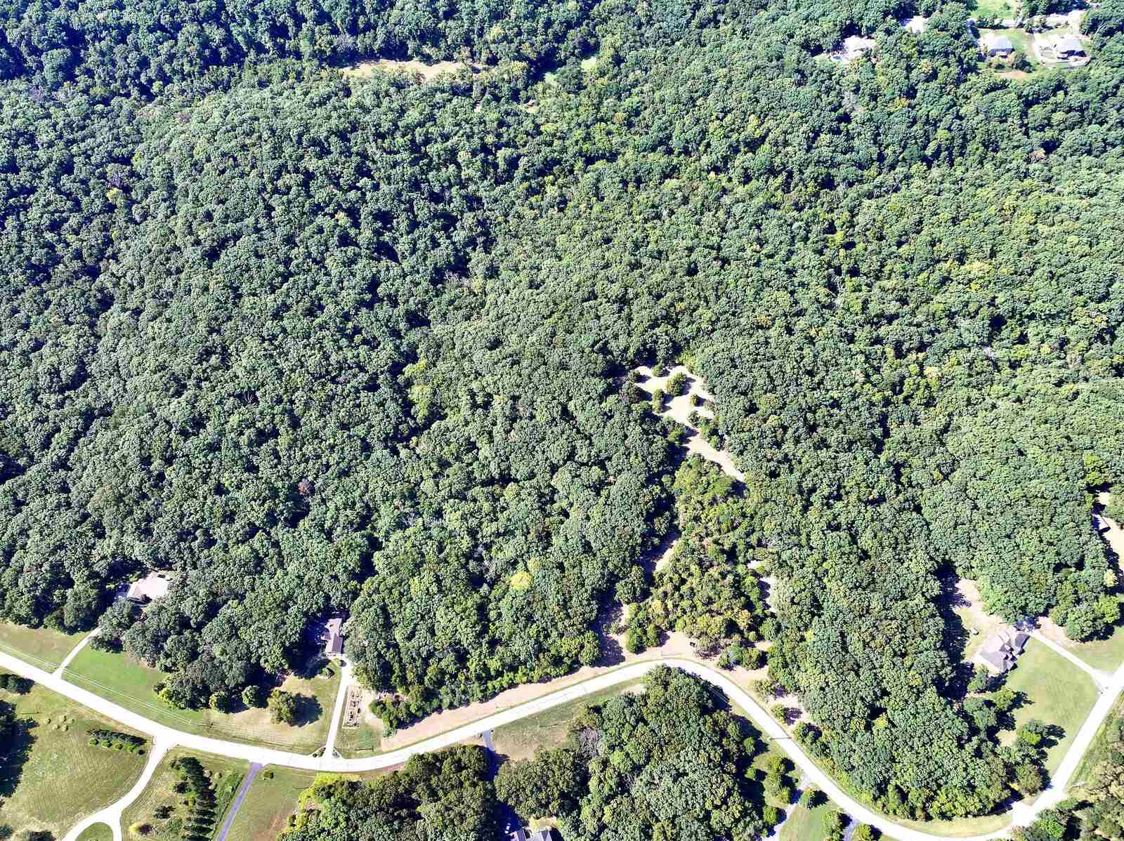 Aerial view over the 29.9± acre Callaway Ridge tract in Defiance, Missouri