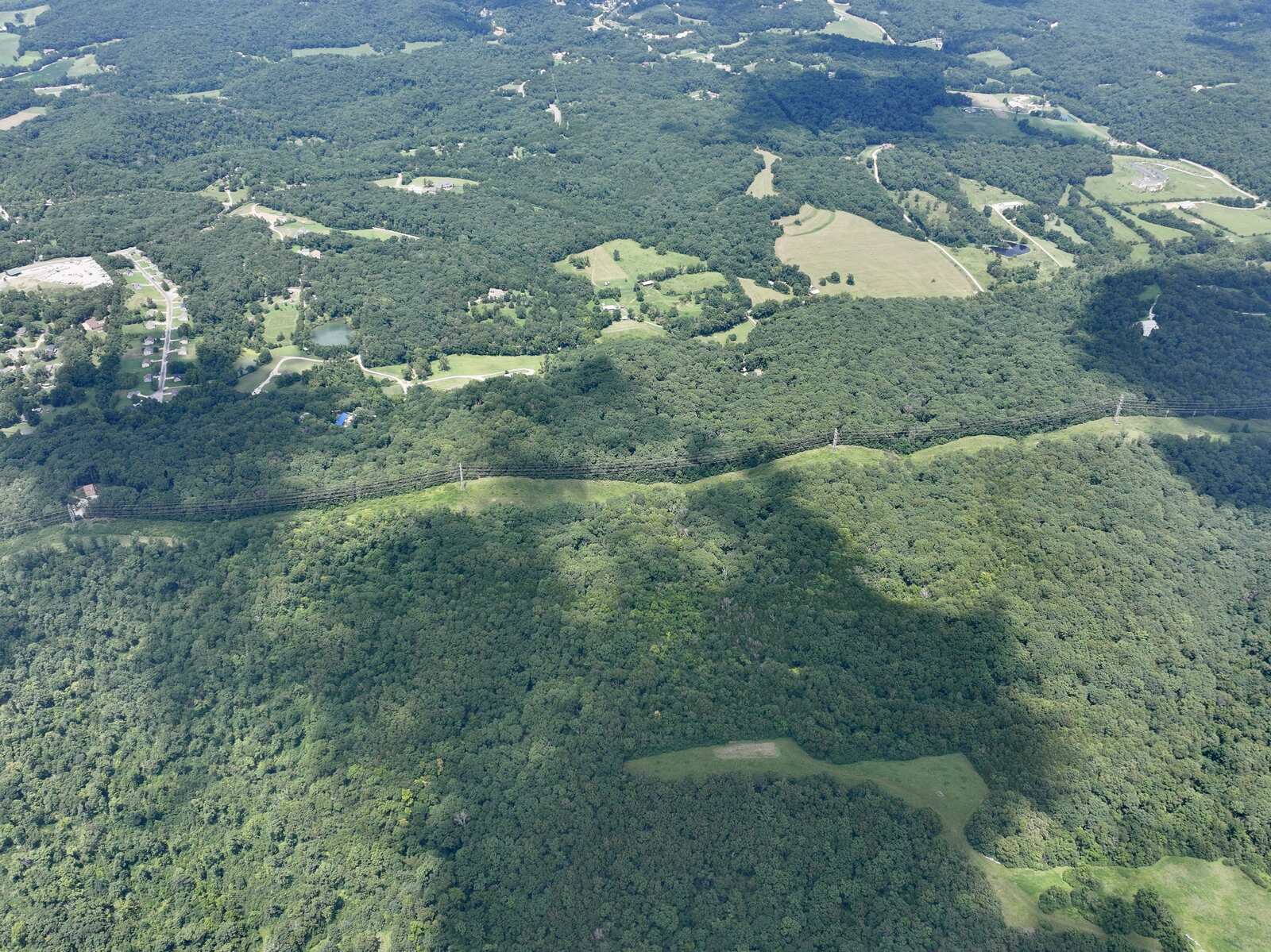 High-elevation ridge at Gobblers Knob overlooking Franklin County, Missouri
