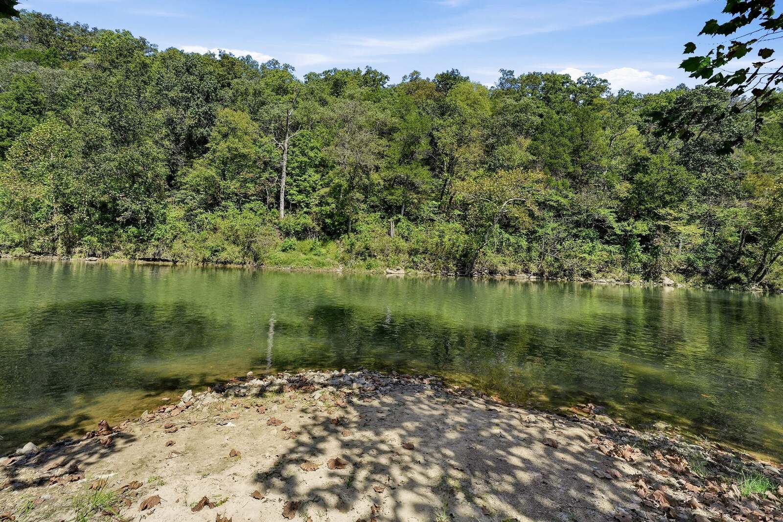 Private gravel beach on the Meramec River