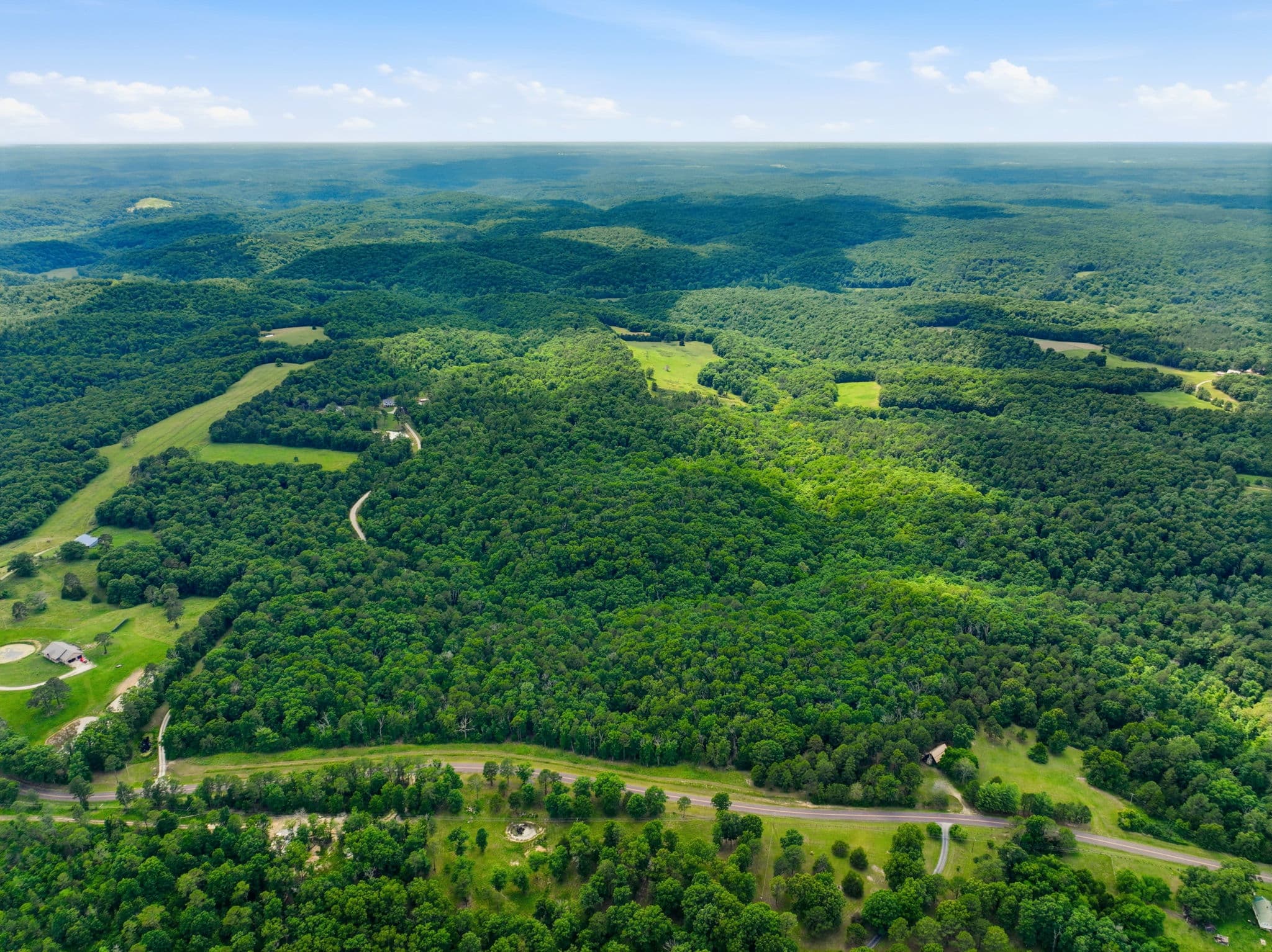 Aerial of the Current River valley near Montauk
