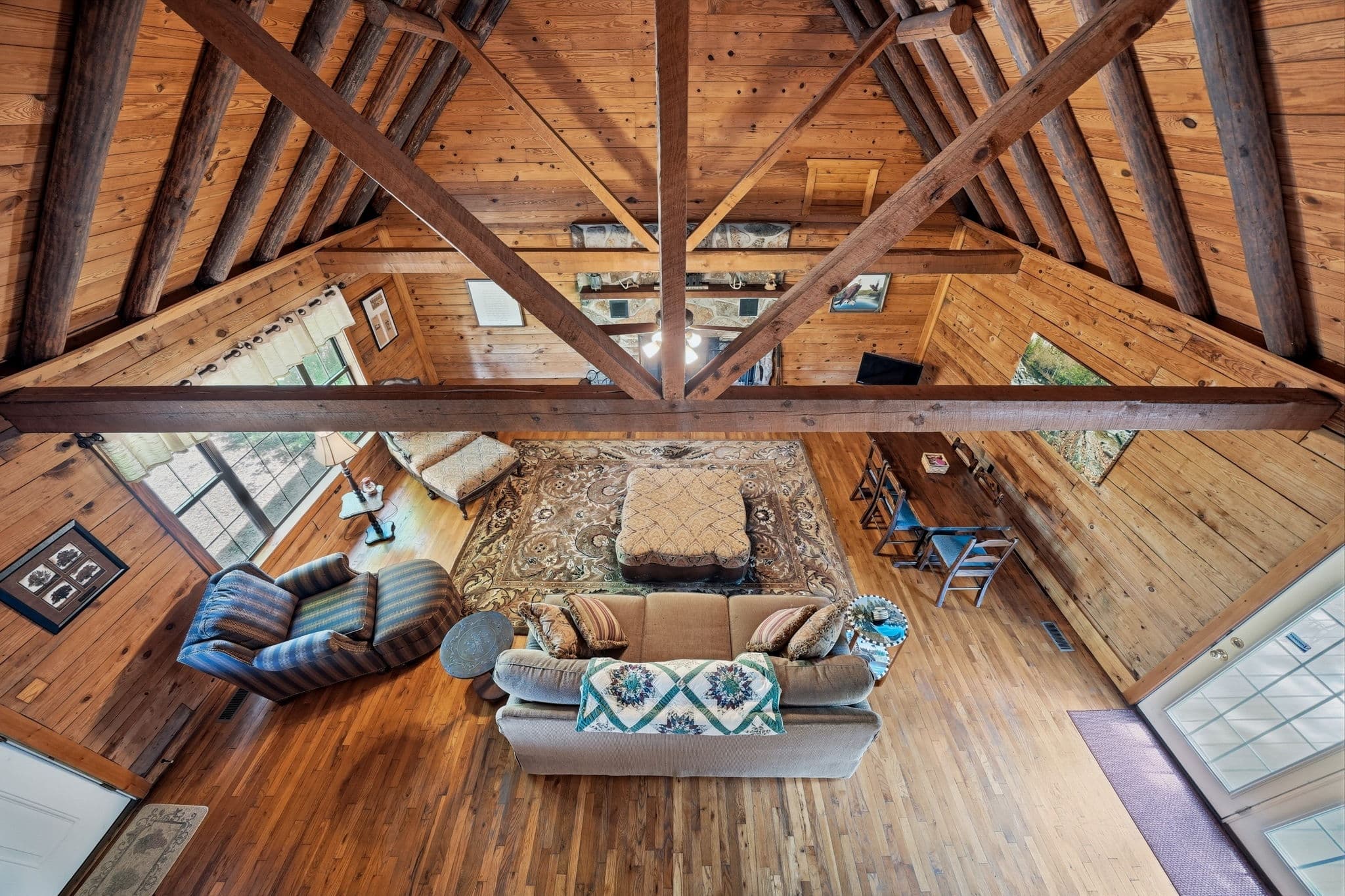 Character loft overlooking the living room below